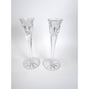 Vintage Gorham Lady‎ Anne Crystal Candlesticks Pair Lead Crystal Germany Wedding